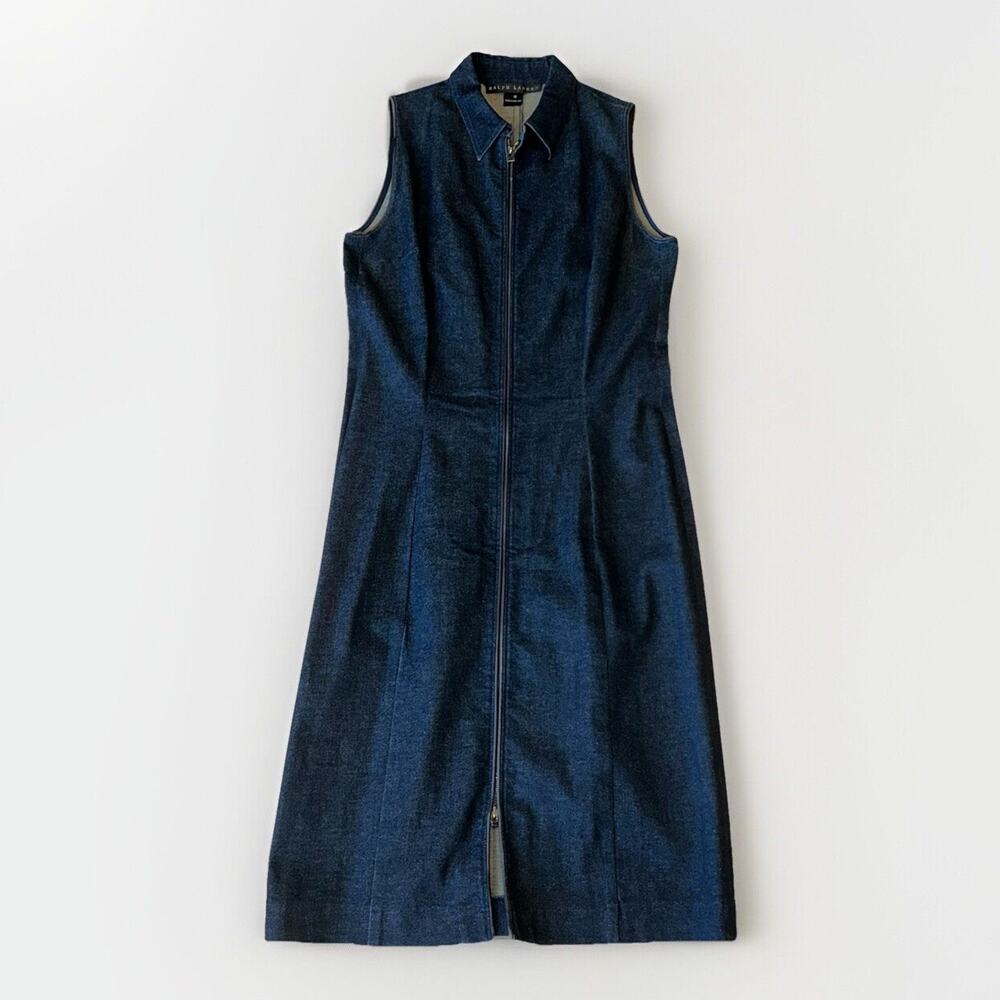 RALPH LAUREN Black Label Denim Sheath Dress Sleeveless Women’s 10